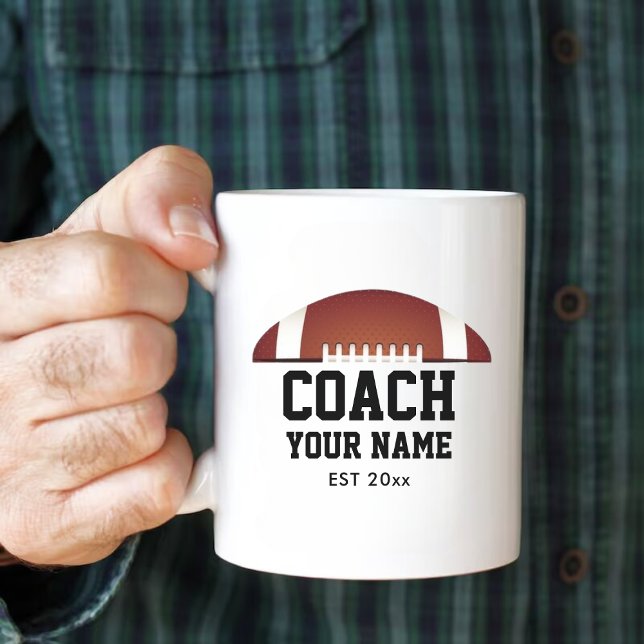 Caneca De Café Grande Jumbo de Apreciação Personalizada do Treinador de  (Personalized Football Coach Appreciation Jumbo Giant Coffee Mug)