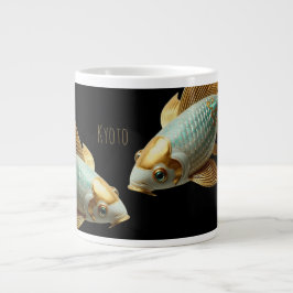 Caneca De Café Grande Jumbo Espresso/Porcelain Koi/Specialty Mug