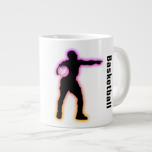 Caneca De Café Grande Jumbo Gift Mug de Basquete (Frente Esquerda)