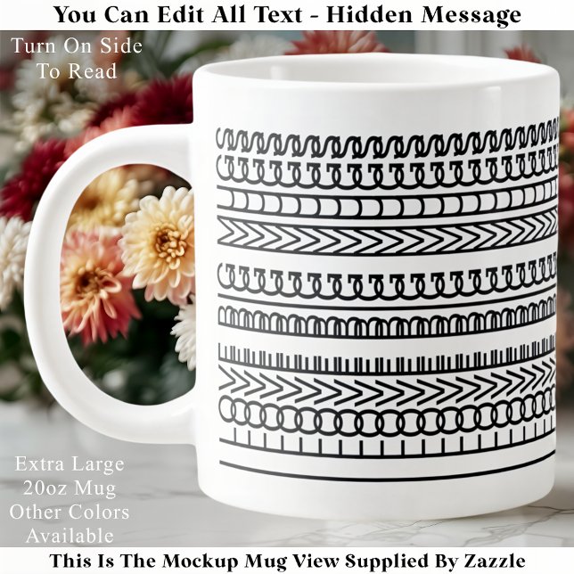 Caneca De Café Grande Jumbo I Love Big Mugs Custom Hidden Message Funny (Criador carregado)