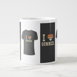 Caneca De Café Grande Jumbo I Love Summer Tee Design