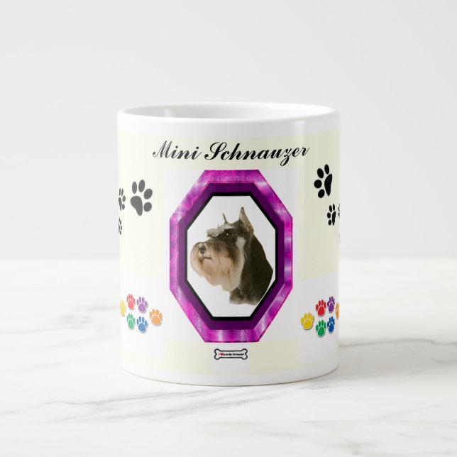 Caneca De Café Grande Jumbo Mini Schnauzer Mug (Frente)