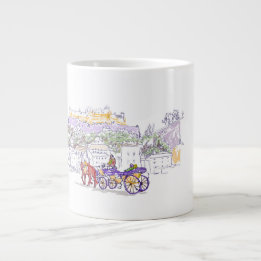 Caneca De Café Grande Jumbo Mug Captivating Sketch de Dina S.