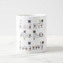Jumbo Mug com diagramas bidirecionais, triviais e