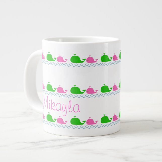 Caneca De Café Grande Jumbo Mug De Amor De Baleia (Frente Esquerda)