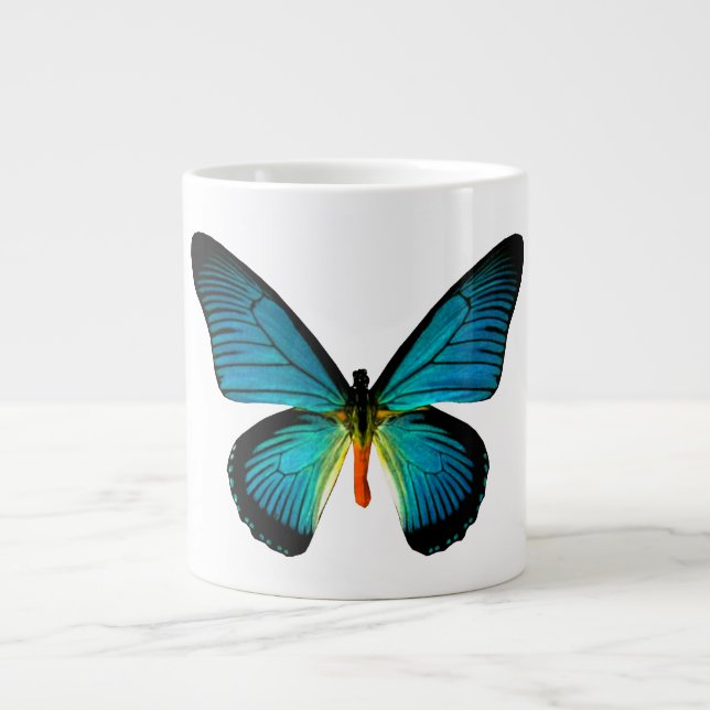 Caneca De Café Grande Jumbo Mug de Borboleta Azul (Frente)