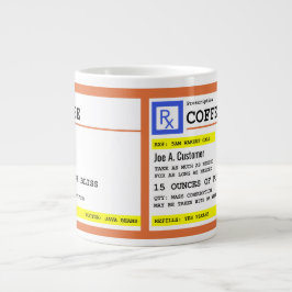 Caneca De Café Grande Jumbo Mug de Café de Prescrição com Nome Personali