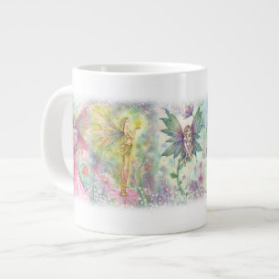 Caneca De Café Grande Jumbo Mug de Flores Coloridas