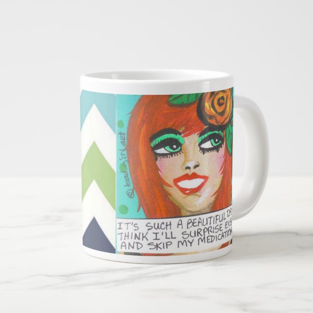 CANECA DE CAFÉ GRANDE JUMBO MUG... É UM DIA TÃO BONITO QUE EU ACHO (Frente Esquerda)