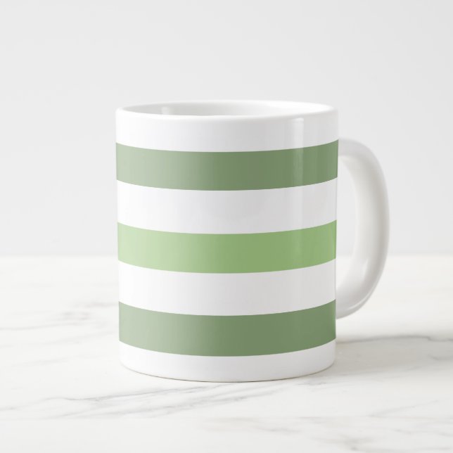 Caneca De Café Grande Jumbo Mug Horizontal de Faixa Verde (Frente Esquerda)
