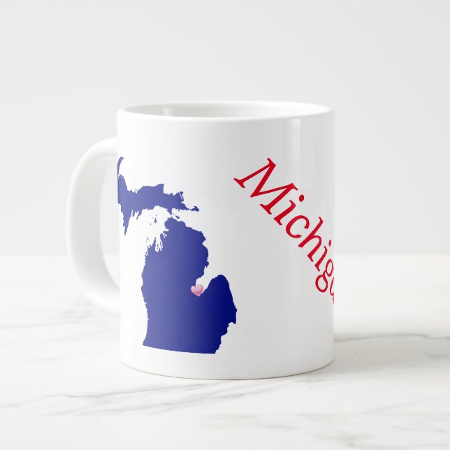 Caneca De Café Grande Jumbo Mug/Michigan (Frente Esquerda)