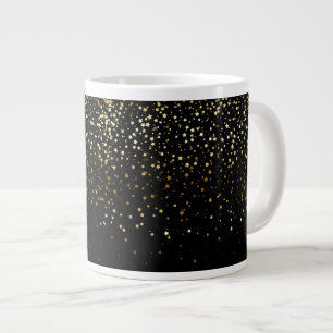 Caneca De Café Grande Jumbo Mug-Petite Ouro Stars-Noir