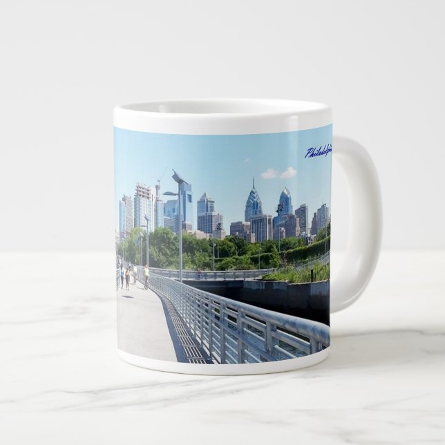 Caneca De Café Grande JUMBO MUG - Philadephia Boardwalcom horizonte (Frente Esquerda)