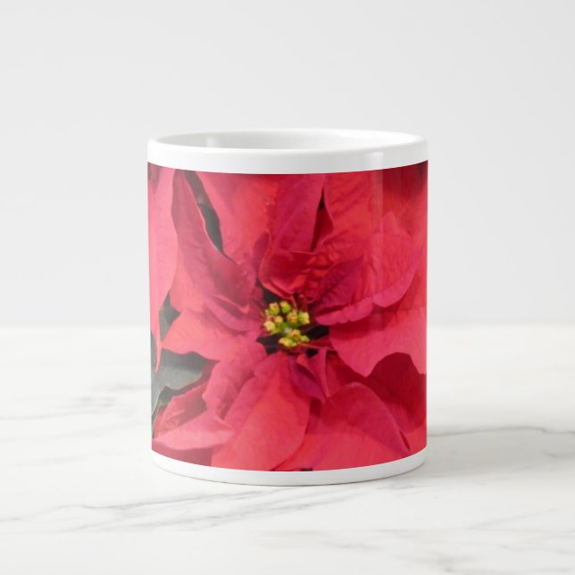 Caneca De Café Grande Jumbo Poinsettia Mug (Frente)