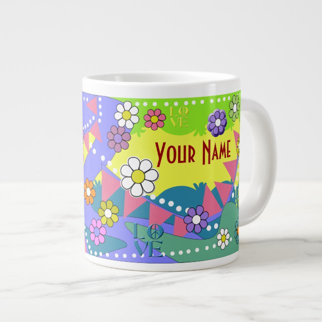 Caneca De Café Grande Jumbo Retro Mug (Frente Esquerda)