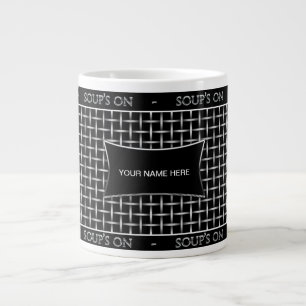 CANECA DE CAFÉ GRANDE JUMBO SOUP MUG - PRATA MESH IMPRESSÃO