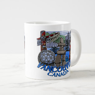 Caneca De Café Grande Jumbo Vancouver Café Mug Native Art Cup