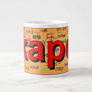 Caneca De Café Grande kape - Café no Tagalog, vermelho. Mapa.