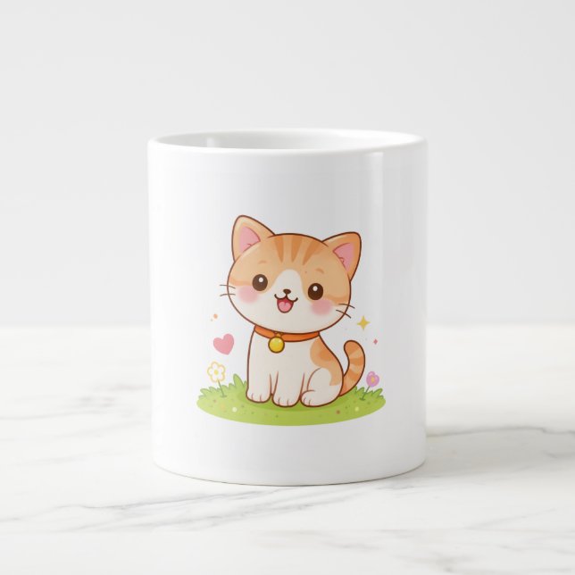 Caneca De Café Grande Kawai cat mug (Frente)