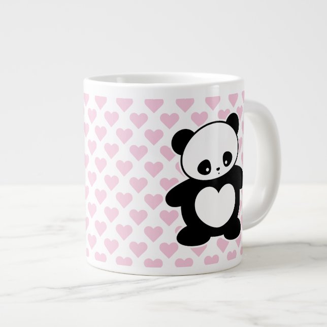 Caneca De Café Grande Kawaii panda (Frente Esquerda)