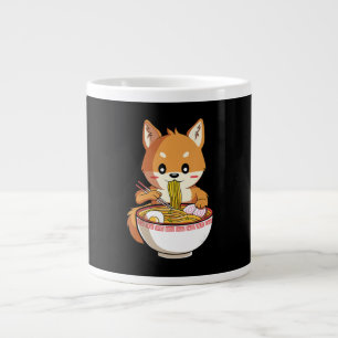 Caneca De Café Grande Kawaii ramen shiba inu   presente de amante de mac
