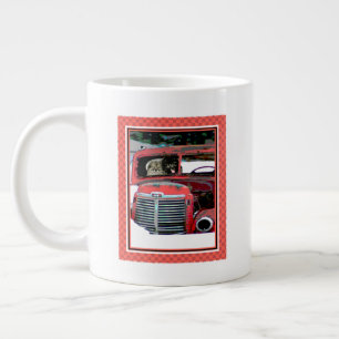 Caneca De Café Grande Keeshond Christmas Old Truck Painting Art