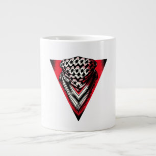 Caneca De Café Grande Keffiyeh do Triângulo Vermelho Invertido