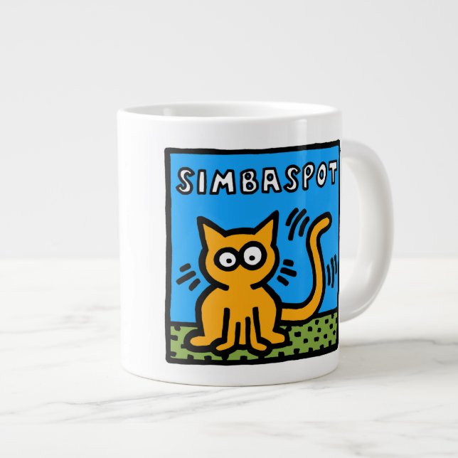 Caneca De Café Grande Keith "Herring" Cat Nug (Frente Esquerda)