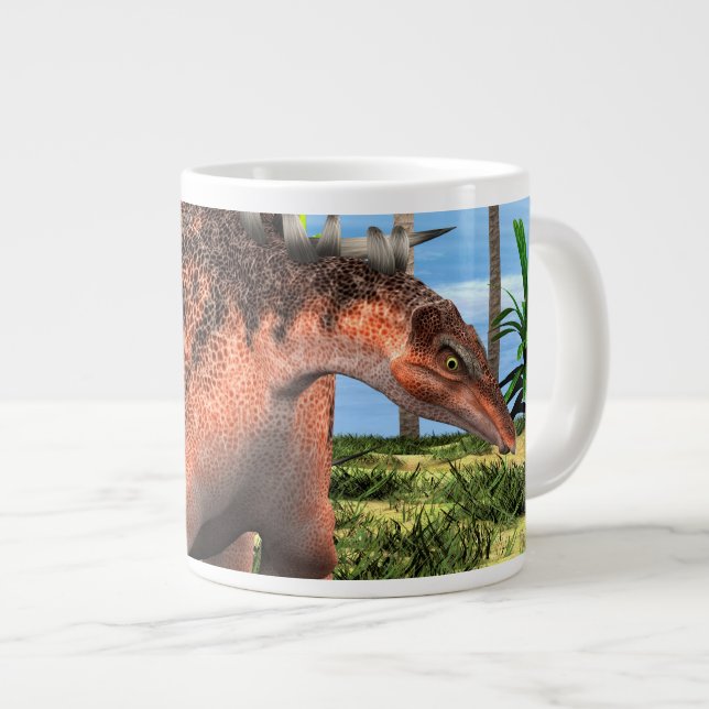 Caneca De Café Grande Kentrosaurus Dinossauro Selva Arte Pré-Histórica (Frente Esquerda)