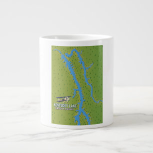 Caneca De Café Grande Kentucky Lake USA MAp