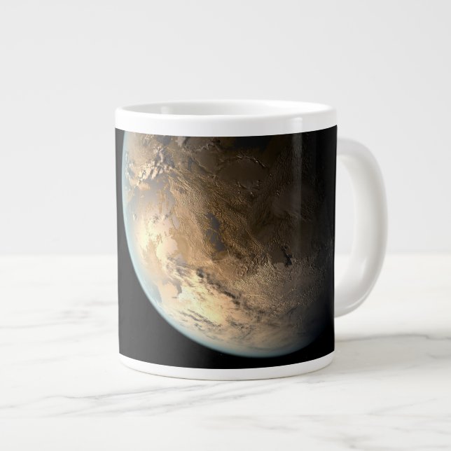 Caneca De Café Grande Kepler-186f Orbitando Uma Estrela Distante. (Frente Esquerda)