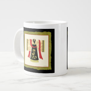 Caneca De Café Grande Kimono tradicional japonês com Impressão floral
