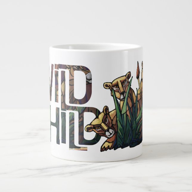 Caneca De Café Grande King Lion e Cubs (Frente)