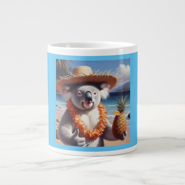 Caneca De Café Grande Koala Luau (Frente)