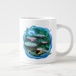 Caneca De Café Grande Koi Fish "NASCER DE DRAGONFLY"