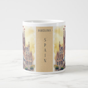 Caneca De Café Grande La Sagrada Família História, Barcelona, Espanha.