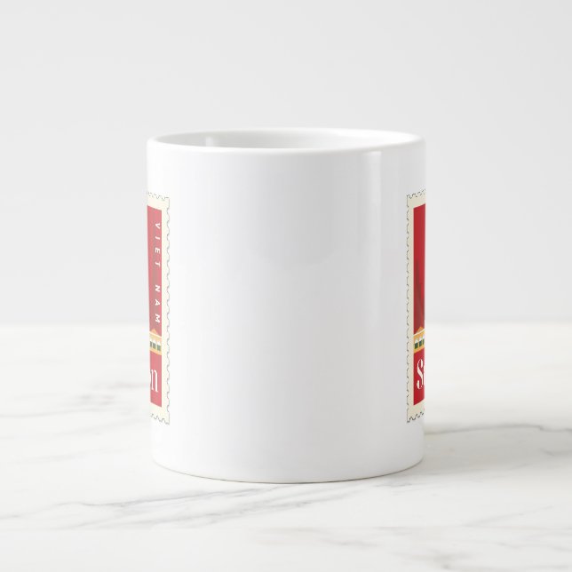 Caneca De Café Grande La taza con sello vietnamita de Saigón (Frente)
