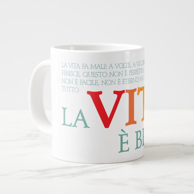 Caneca De Café Grande La vita è bella (Frente Esquerda)