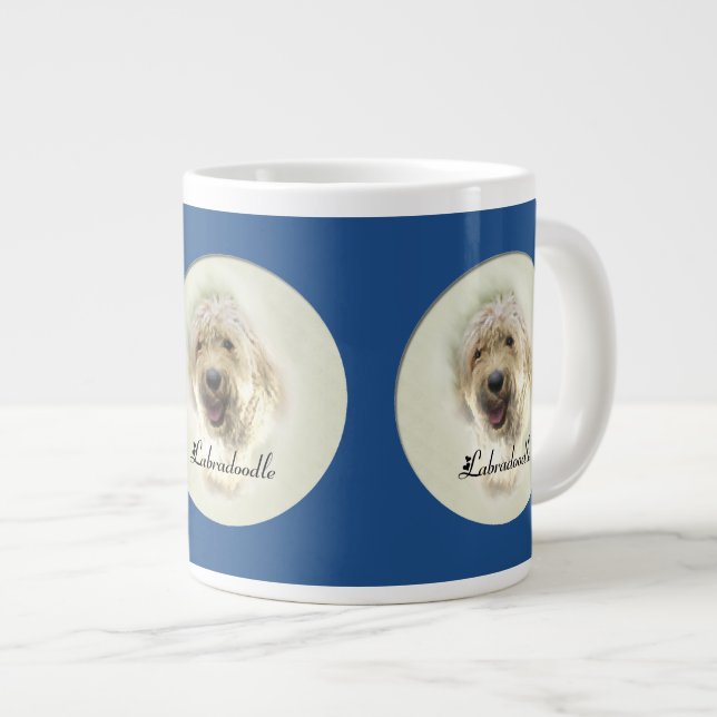 Caneca De Café Grande Labradoodle Art Gifts (Frente Esquerda)