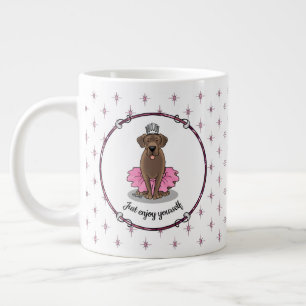 Caneca De Café Grande Labrador de chocolate da Princesa balé