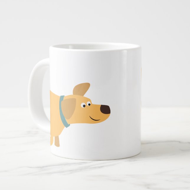 Caneca De Café Grande Labrador Jumbo Mug, um belo desenho (Frente Esquerda)