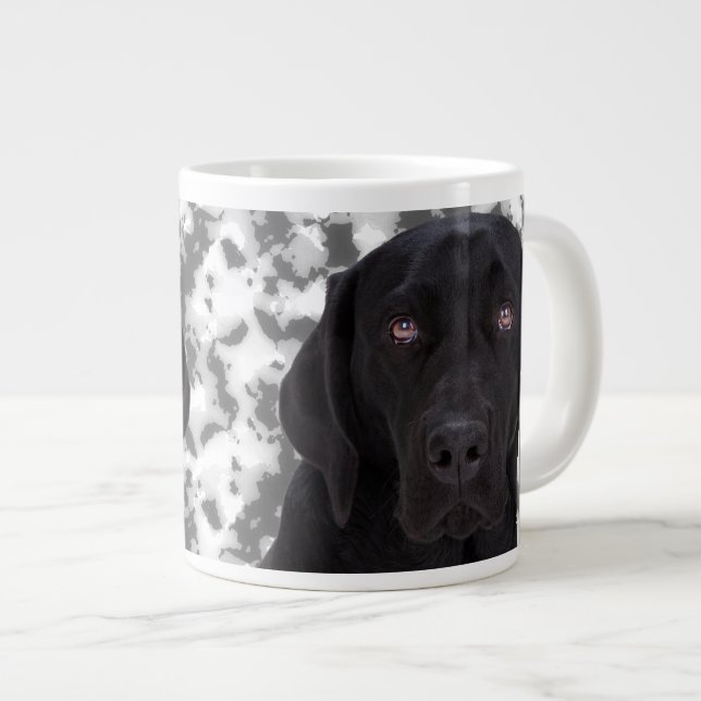 Caneca De Café Grande Labrador Negro (Frente Esquerda)