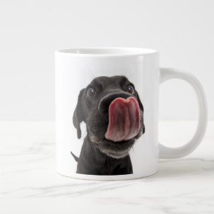 Caneca De Café Grande Labrador Negro A Soltar O Nariz