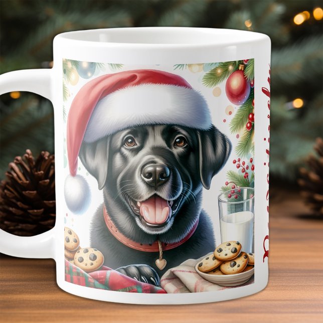 Caneca De Café Grande Labrador Retriever Cachorro e Biscoitos de Natal (Criador carregado)