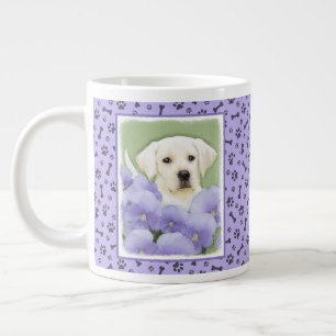 Caneca De Café Grande Labrador Retriever Puppy Pintura Original