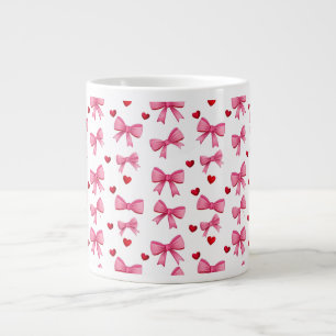 Caneca De Café Grande Laços Rosa