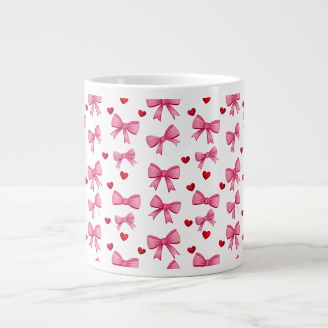 Caneca De Café Grande Laços Rosa (Frente)