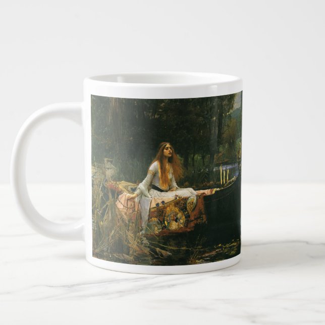 Caneca De Café Grande Lady Shalott On Boat por John William Waterhouse (Esquerda)