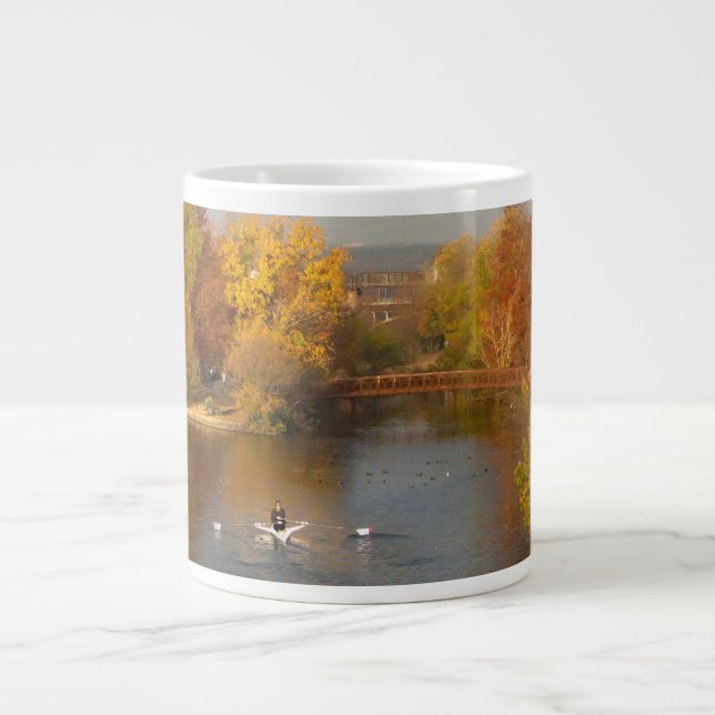 Caneca De Café Grande Ladybird Lake Fall Rower - Centro Austin Texas (Frente)
