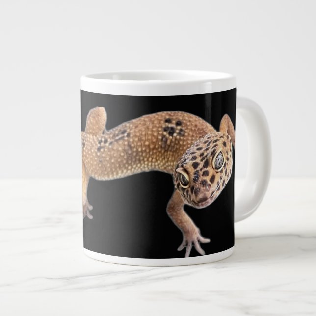 Caneca De Café Grande  Lagartixa Leopardo  (Frente Esquerda)